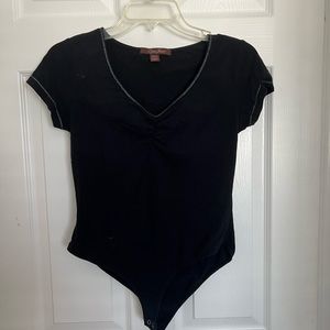 Lena Jeans Black Short Sleeve Bodysuit